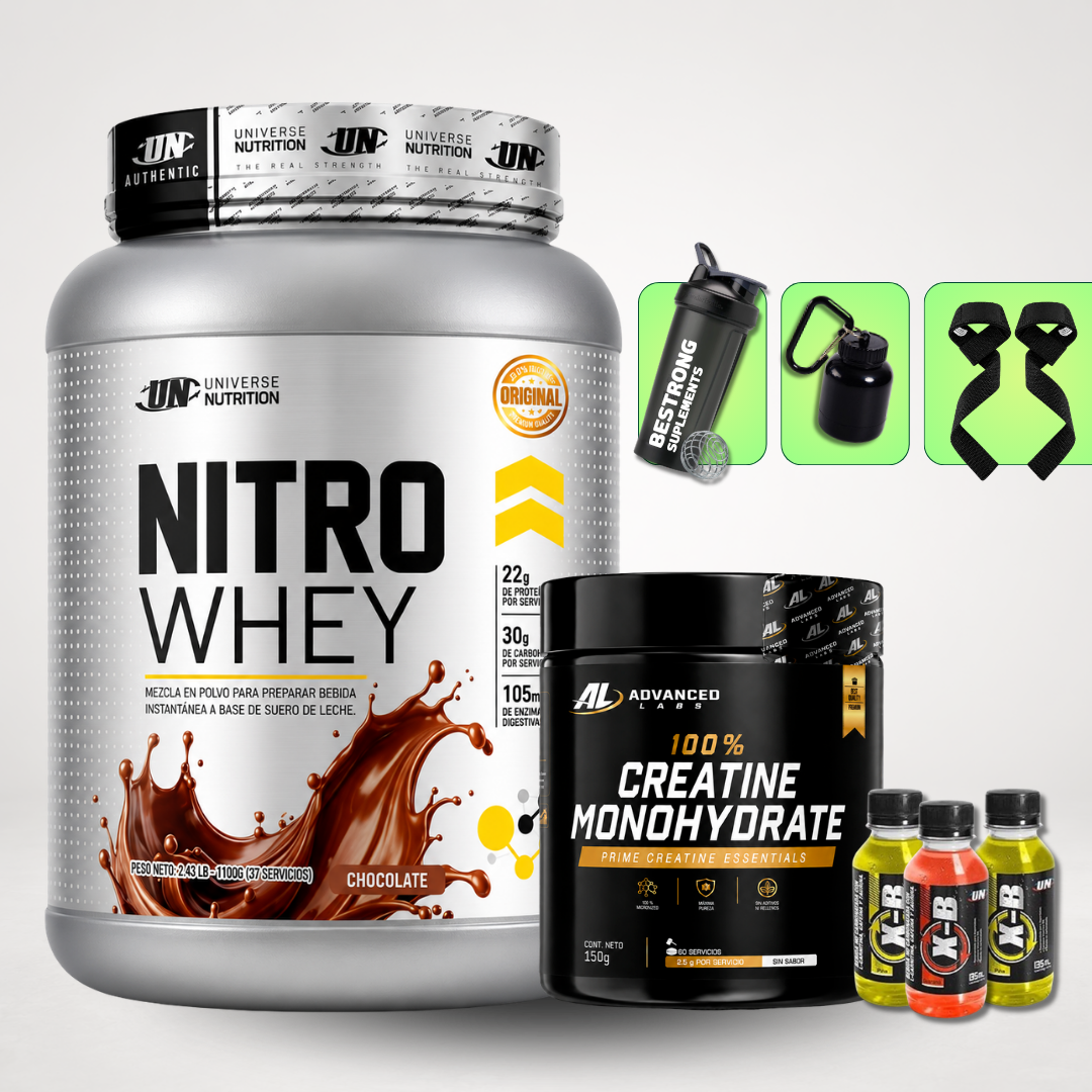 NITRO WHEY 1.1 KG + CREATINA ADVANCED 150G + REGALOS