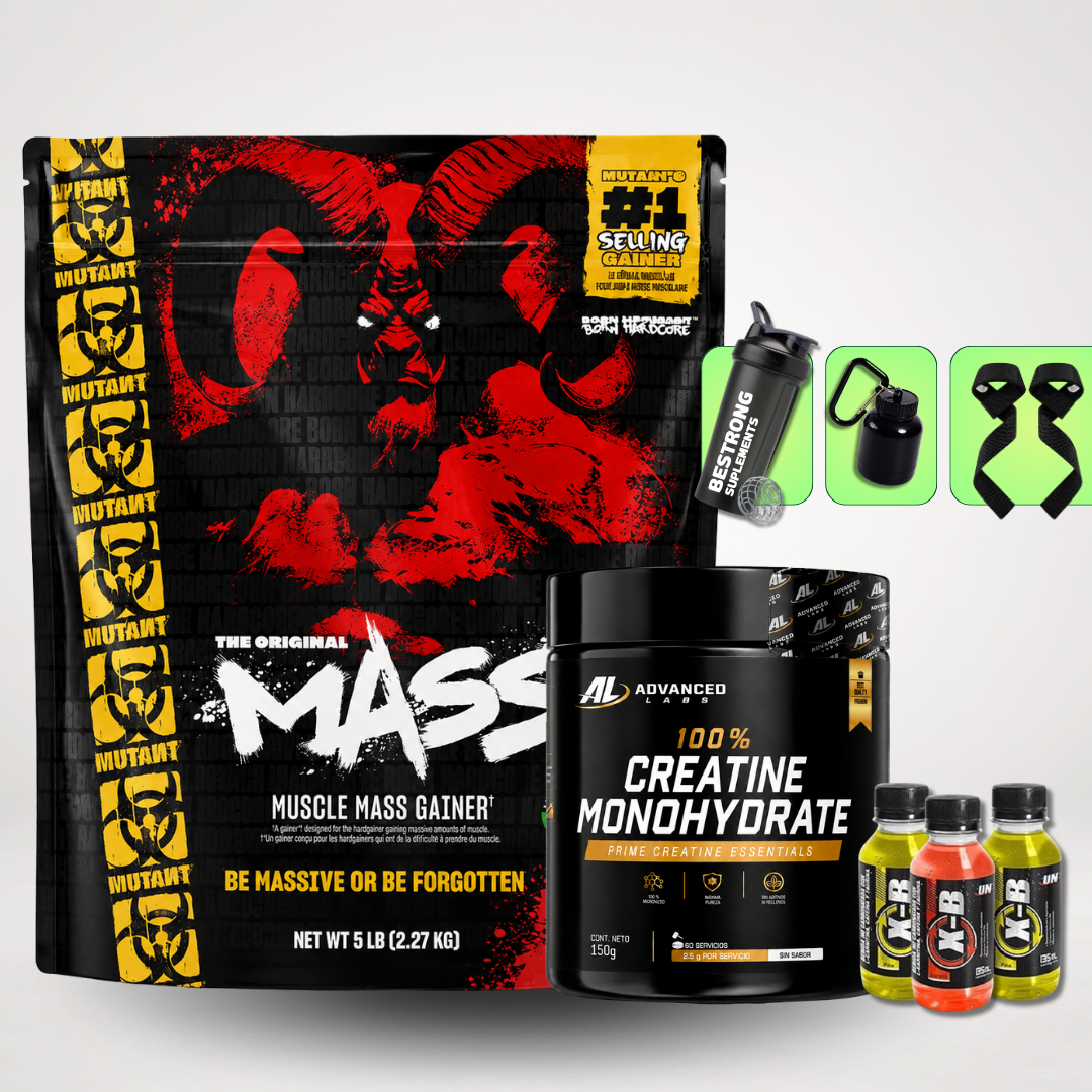 MUTANT MASS 5 LBS + CREATINA ADVANCED 150G + REGALOS