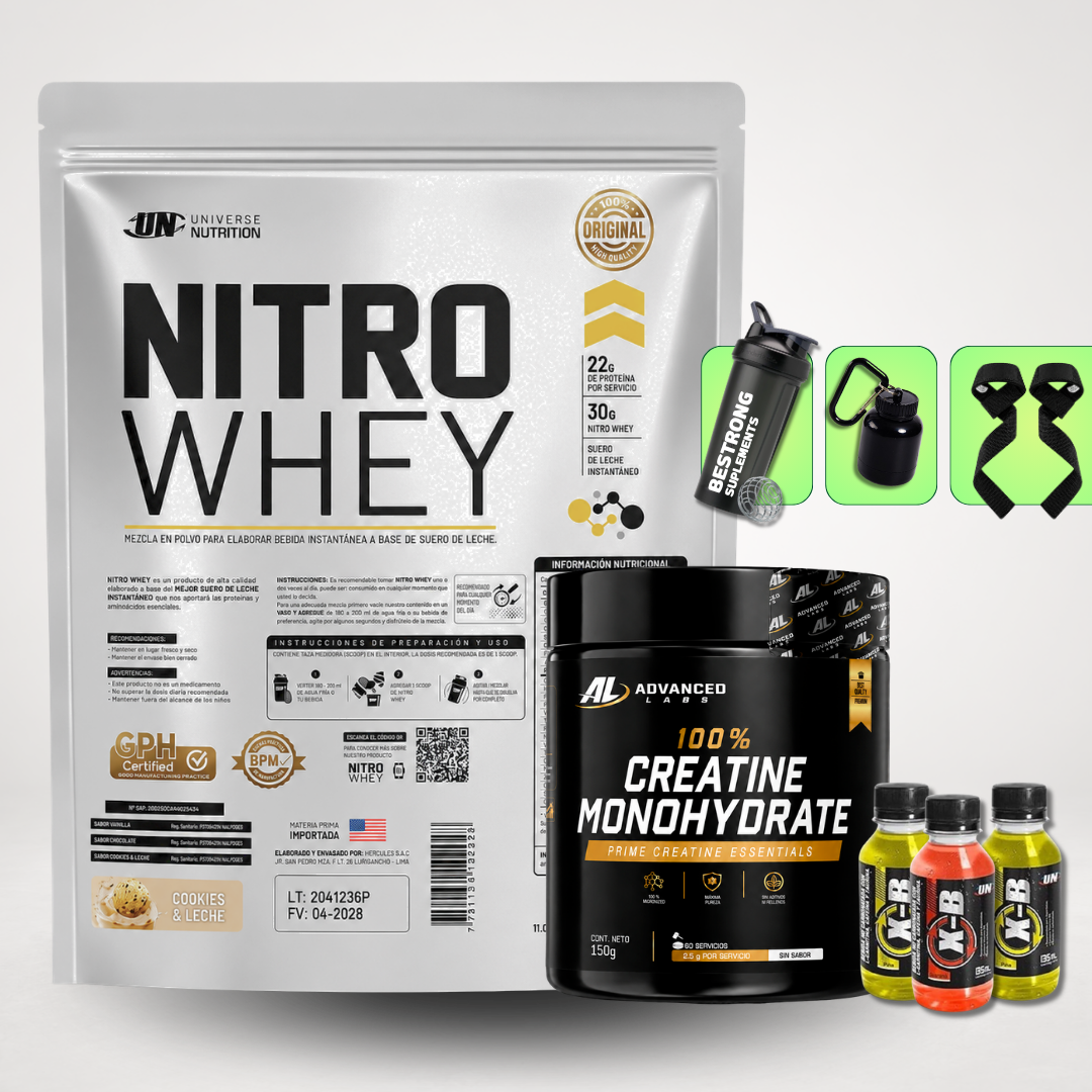 NITRO WHEY 5KG + CREATINA ADVANCED 150G + REGALOS